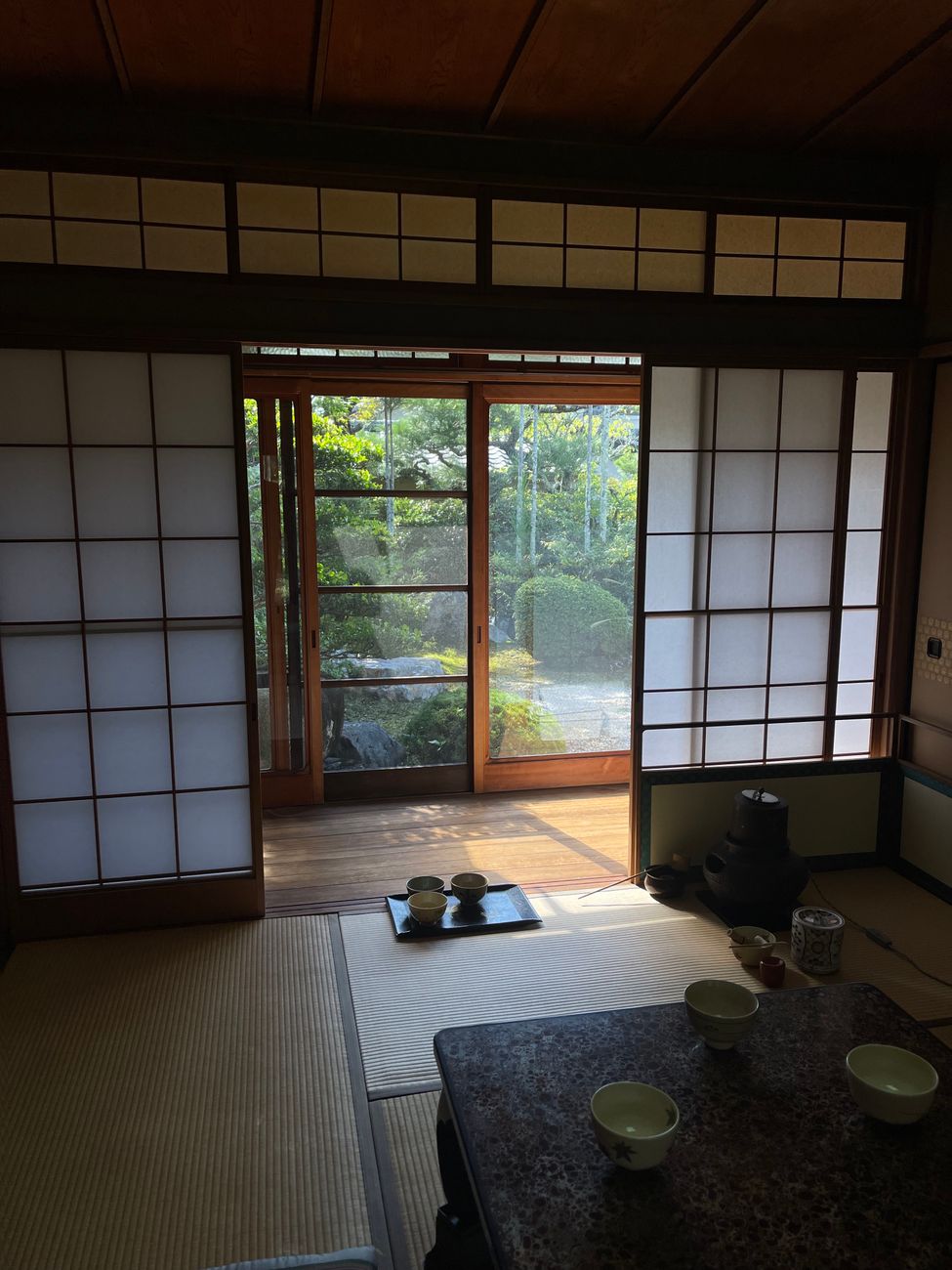 Minimalist Kyoto room overlooking garden
